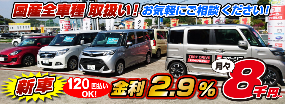 マッハ車販売 新車金利2.9%